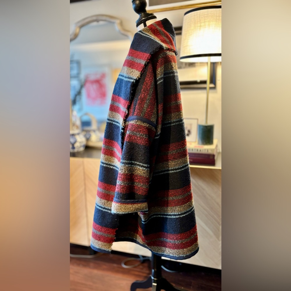 🧵 HANDMADE (by me!) Open-Front Wool Blend Coat size L - Picture 6 of 13